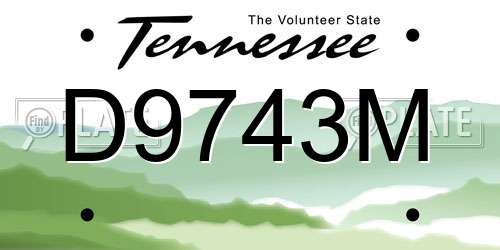 D9743M Tennessee License Plate