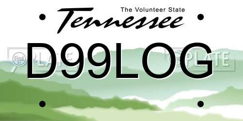 D99LOG Tennessee License Plate