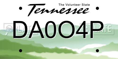 DA0O4P Tennessee License Plate