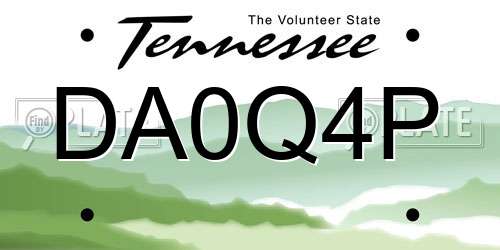 DA0Q4P Tennessee License Plate