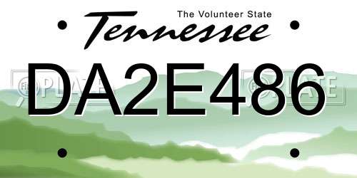 DA2E486 Tennessee License Plate