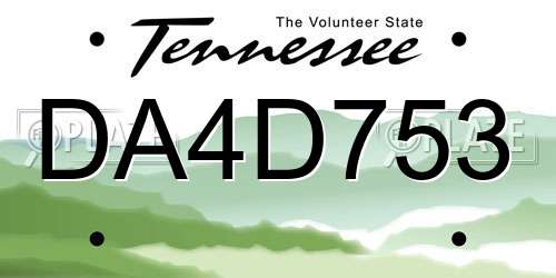 DA4D753 Tennessee License Plate
