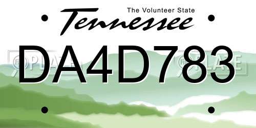 DA4D783 Tennessee License Plate