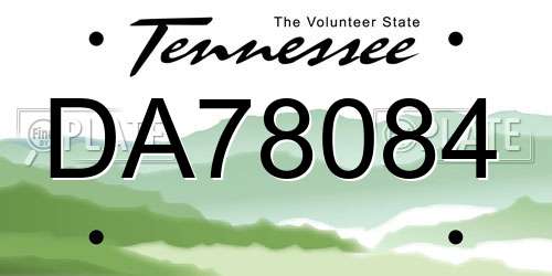 DA78084 Tennessee License Plate