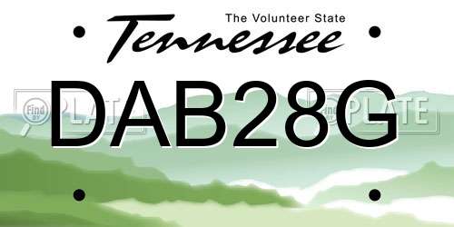 DAB28G Tennessee License Plate