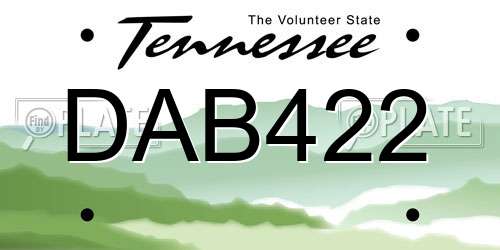 DAB422 Tennessee License Plate