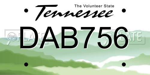 DAB756 Tennessee License Plate