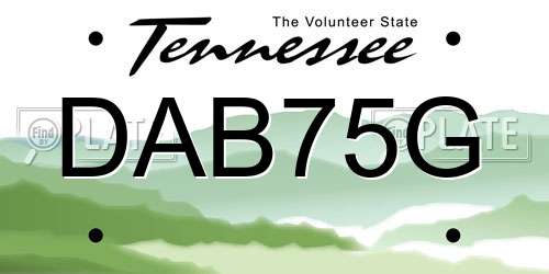 DAB75G Tennessee License Plate