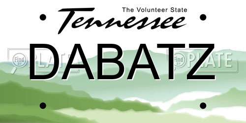 DABATZ Tennessee License Plate