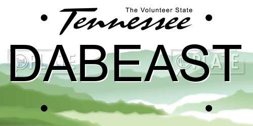 DABEAST Tennessee License Plate