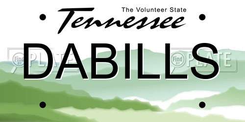 DABILLS Tennessee License Plate