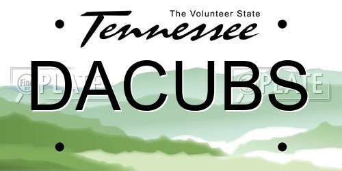 DACUBS Tennessee License Plate