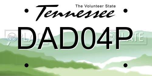 DAD04P Tennessee License Plate