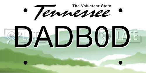 DADB0D Tennessee License Plate