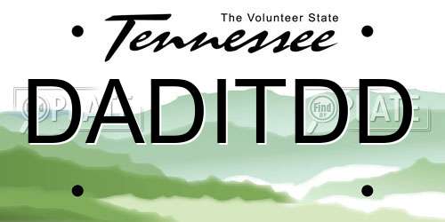 DADITDD Tennessee License Plate