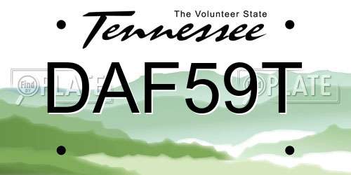 DAF59T Tennessee License Plate