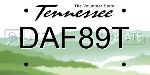 DAF89T Tennessee License Plate