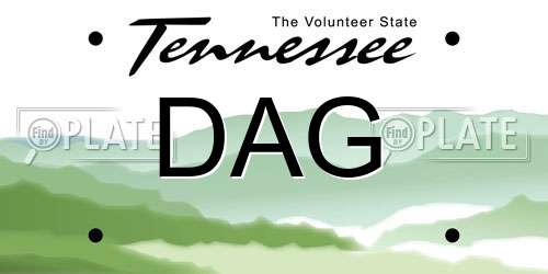 DAG Tennessee License Plate