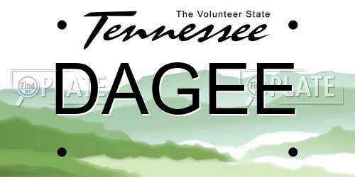 DAGEE Tennessee License Plate