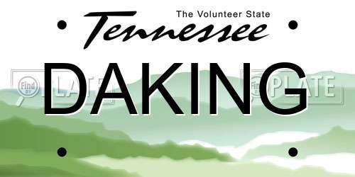 DAKING Tennessee License Plate
