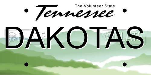 DAKOTAS Tennessee License Plate
