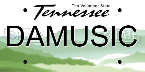 DAMUSIC Tennessee License Plate