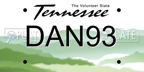 DAN93 Tennessee License Plate