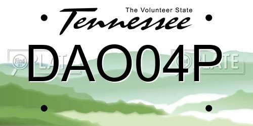 DAO04P Tennessee License Plate
