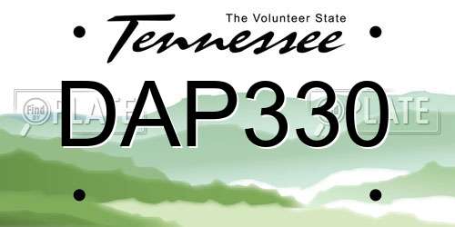 DAP330 Tennessee License Plate
