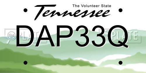 DAP33Q Tennessee License Plate