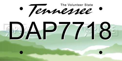 DAP7718 Tennessee License Plate