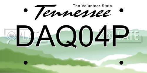 DAQ04P Tennessee License Plate