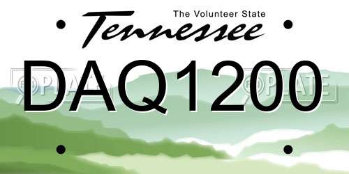 DAQ1200 Tennessee License Plate