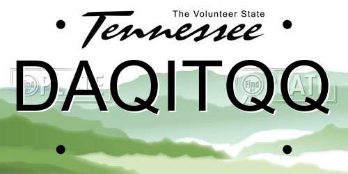 DAQITQQ Tennessee License Plate