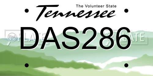 DAS286 Tennessee License Plate