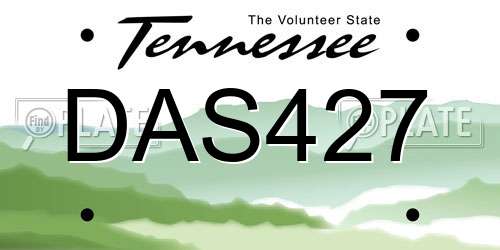 DAS427 Tennessee License Plate