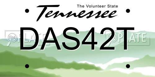DAS42T Tennessee License Plate