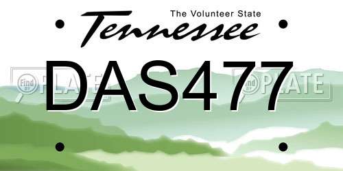 DAS477 Tennessee License Plate