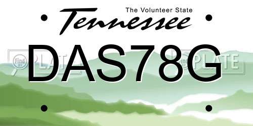 DAS78G Tennessee License Plate