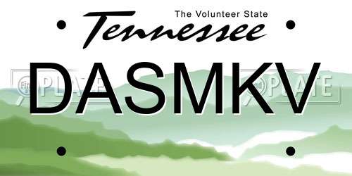 DASMKV Tennessee License Plate