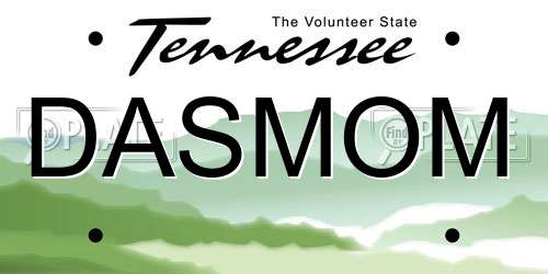 DASMOM Tennessee License Plate
