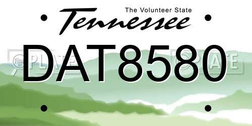 DAT8580 Tennessee License Plate