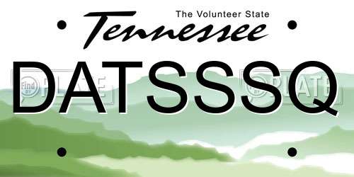 DATSSSQ Tennessee License Plate
