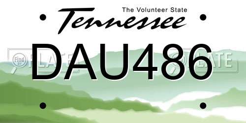 DAU486 Tennessee License Plate
