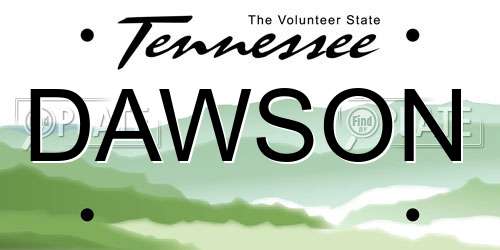 DAWSON Tennessee License Plate
