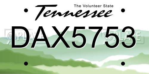 DAX5753 Tennessee License Plate