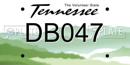 DB047 Tennessee License Plate