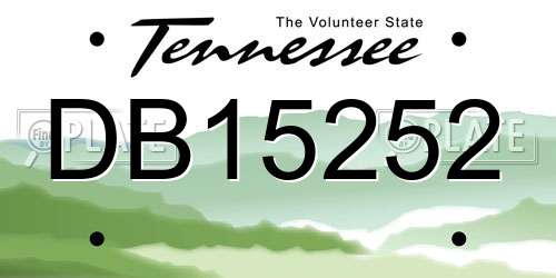 DB15252 Tennessee License Plate