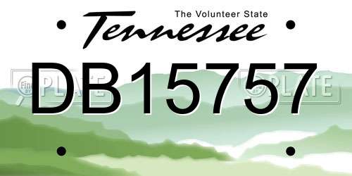 DB15757 Tennessee License Plate