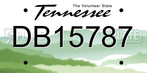 DB15787 Tennessee License Plate